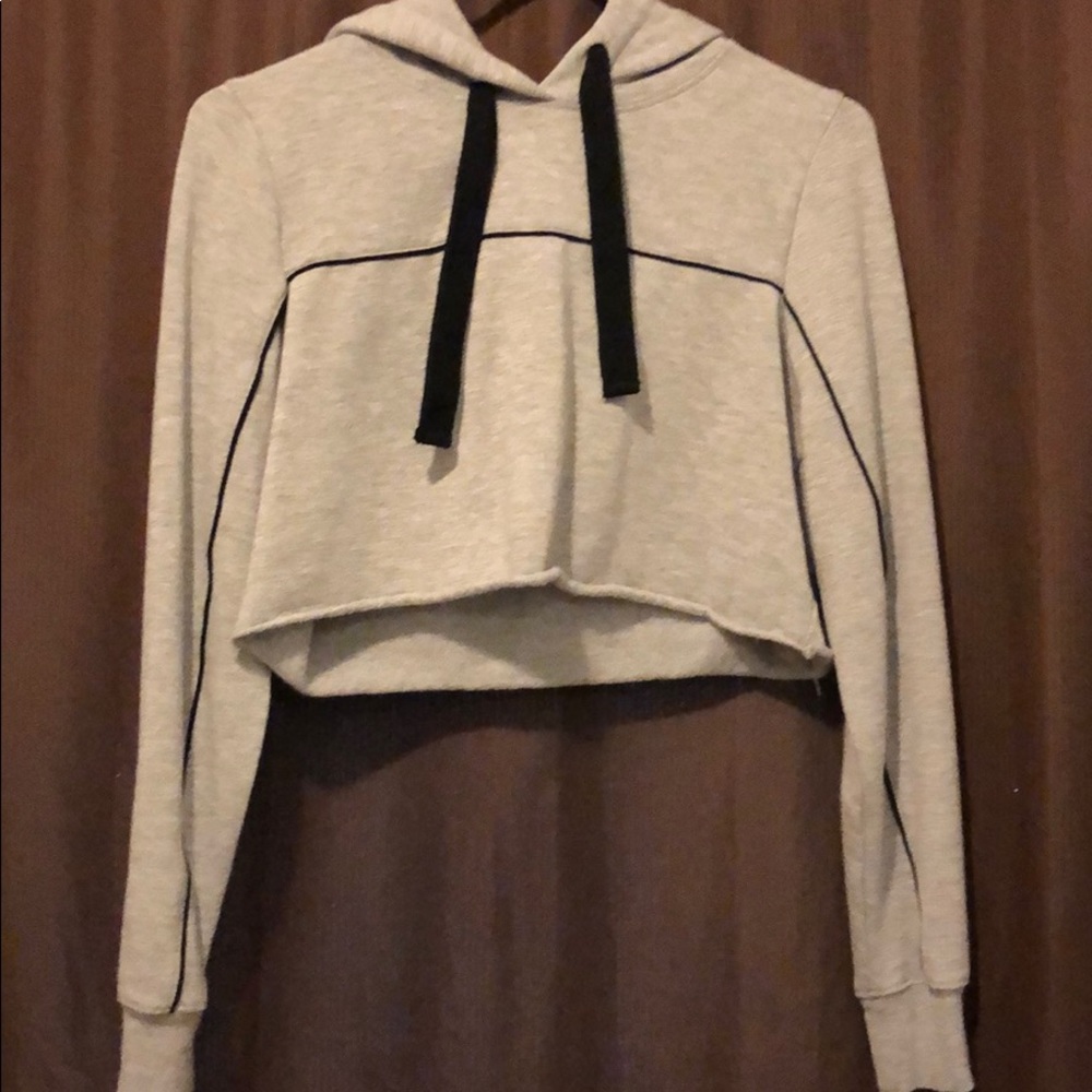 Garage. Long sleeve hoodie crop top